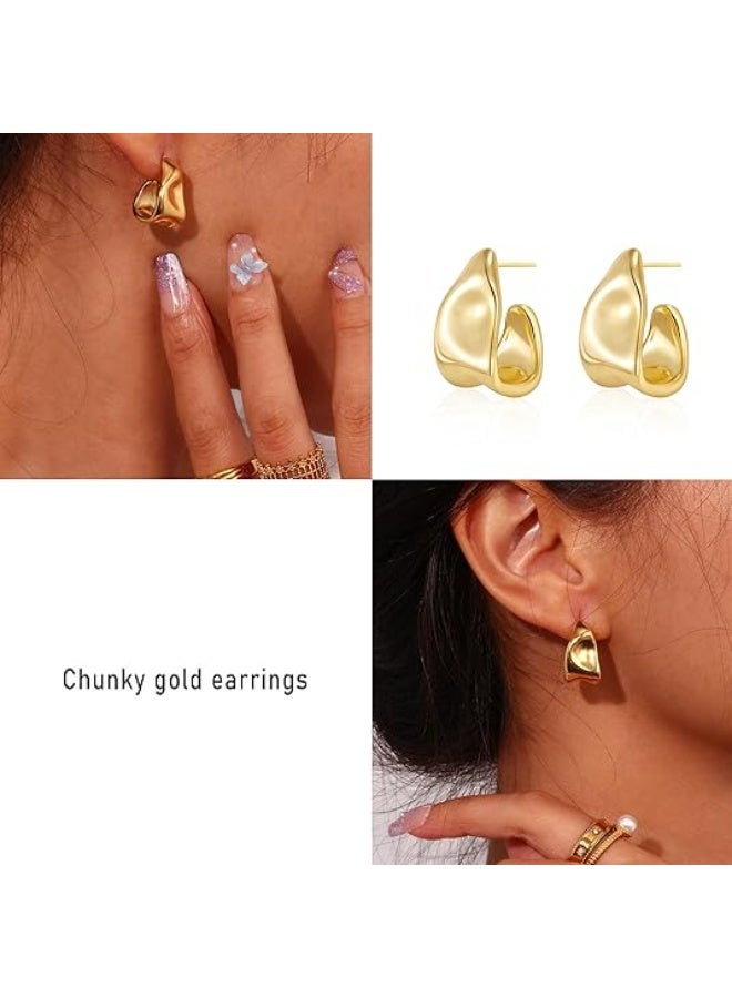 Ucanbe Irregular Geometric Stud Earrings S925 Silver Needle Minimalist Elegant Women Earrings - Image 3